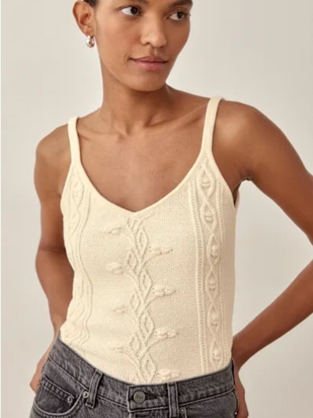 Reformation Genaro cotton knit sweater tank